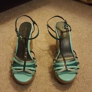 Size 7 1/2 Siriano Blue Wedges